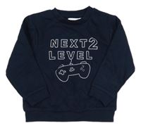 Tmavomodrá mikina s nápisom a ovladačem Orchestra