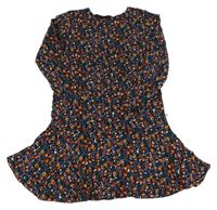 Černé lehké šaty s kytičkami Molo