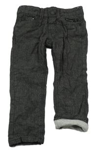 Tmavošedé plátěné podšité kalhoty C&A