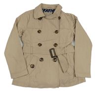 Béžový šusťákový jarní kabát s páskem C&A