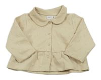 Béžová propínací mikina se srdíčky a límečkem Name it