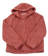 Světlevínová chlupatá bunda s kapucí Very 