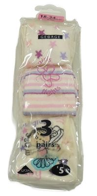 Nové - 3x - Smetanové punčocháče se vzorem George 