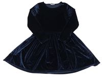 Tmavomodré zamatové šaty Yigga