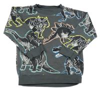 Sivá mikina s dinosaurami Nutmeg