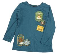 Tmavozelené tričko s medvedíkom Little kids