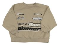 Béžová oversize mikina s autom Next