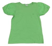 Limetkové tričko s madeirovými rukávy Y.F.K. 