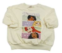 Smetanová oversize mikina s princeznami Disney