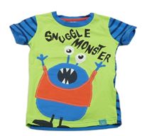 Limetkovo-modré tričko s príšerkou Harry Bear