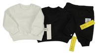 Nové - 3set - Bílá mikina + černá mikina + černé tepláky Shein
