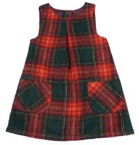 Červeno-zelené kockované vlnené šaty Nutmeg