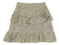 Béžová vzorovaná vrstvená sukňa s kvietkami Zara