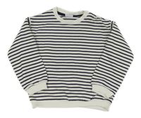 Bielo-tmavomodrá pruhovaná oversize mikina F&F
