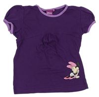 Tmavofialovo-fialové tričko s Minnie Disney