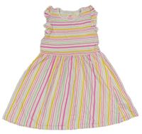 Farebné pruhované šaty s volánikmi H&M