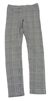 Černo-bílo-růžové kostkované vzorované legíny H&M