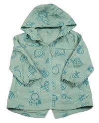 Mátová šušťáková jarná parka s obrázkami a kapucňou zn. George