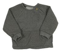 Tmavosivá melírovaná mikina s vreckom a prošíváním George