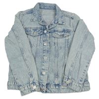 Svetlomodrá plesňová rifľová bunda s golierikom H&M