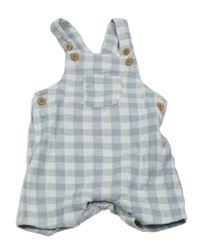 Modrošedo-biele kockované na traké kraťasy s vreckom George