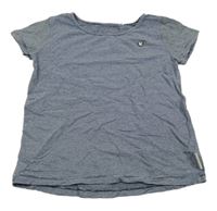 Tmavomodro-biele pruhované tričko s vtáčikom YIGGA