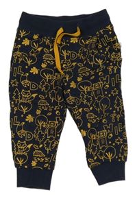 Tmavomodré tepláky se zvířátky a stromy Liegelind