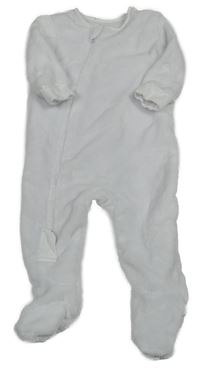 Biela plyšová kombinéza s mesiacmi St. Bernard