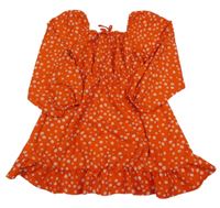 Červené květované vzorované šaty s mašlí PRIMARK