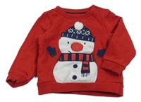 Červená mikina so sněhuláčkem C&A