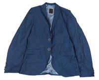 Nové - tmavomodré melírované lněné sako G.O.L.