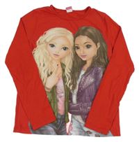 Červené triko s modelkami TOP Model