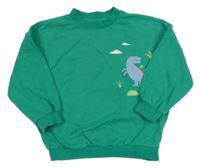 Zelená oversize mikina s dinosaurem George