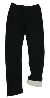 Černé teplákové zateplené legíny