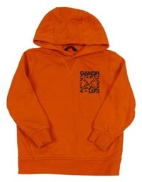 Tmavooranžová mikina s ovladačem a vreckom a kapucňou George