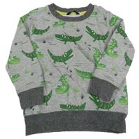 Sivo-tmavosivá melírovaná mikina s krokodýlky George