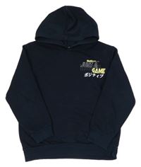 Tmavomodrá mikina s nápismi a kapucňou LC WaIKIKI