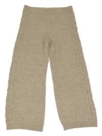 Béžové melírované široké pletené nohavice so vzorom PRIMARK