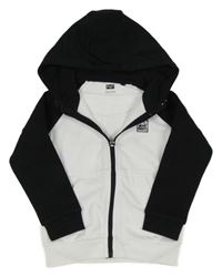 Bielo-čierna prepínaci mikina so znakom a kapucňou F&F