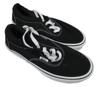 Černo-bílé textilno/gumové tenisky Vans vel. 32,5