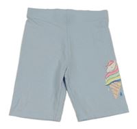 Svetlomodré legínové kraťasy so zmrzlinkou/jednorožcem M&S