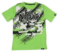 Zelené tričko s potlačou a logom No Fear