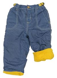 Modré šušťákové zateplené nohavice Ergee