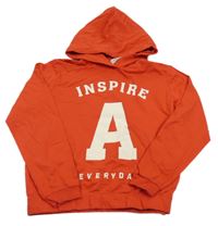 Červená mikina s nápisom a kapucňou H&M