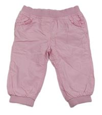 Růžové plátěné podšité kalhoty C&A