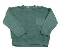 Zelený sveter s vreckom H&M