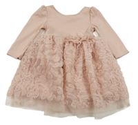 Růžové šaty se vzorovanou tylovou sukní H&M