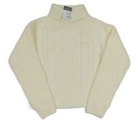 Nové - Smetanový crop svetrový rolák Primark