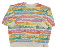 Smetanovo-barevné vzorované teplákové oversize šaty Next