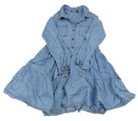 Modré plátěné propínací košilové šaty riflového vzhledu George